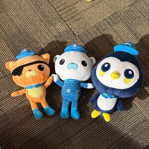 Octonauts Plush Toys Bundle - Captain Barnacles, Kwazii & Peso